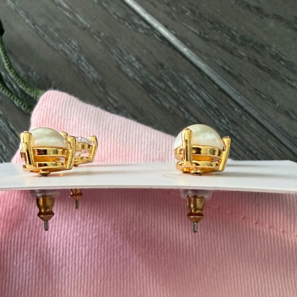 Kate Spade Gold and Pearl Stud Earrings - Picture 6 of 7